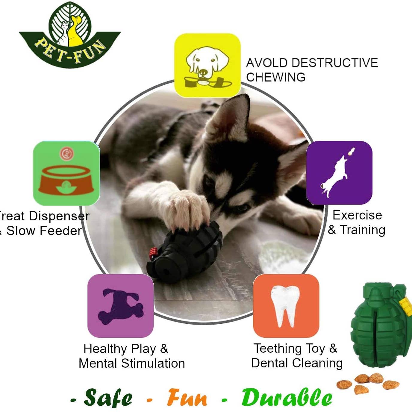 Grenade Tough Dog Toy