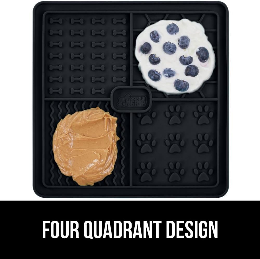 Four Quadrant Licking Mats with Suction Grip