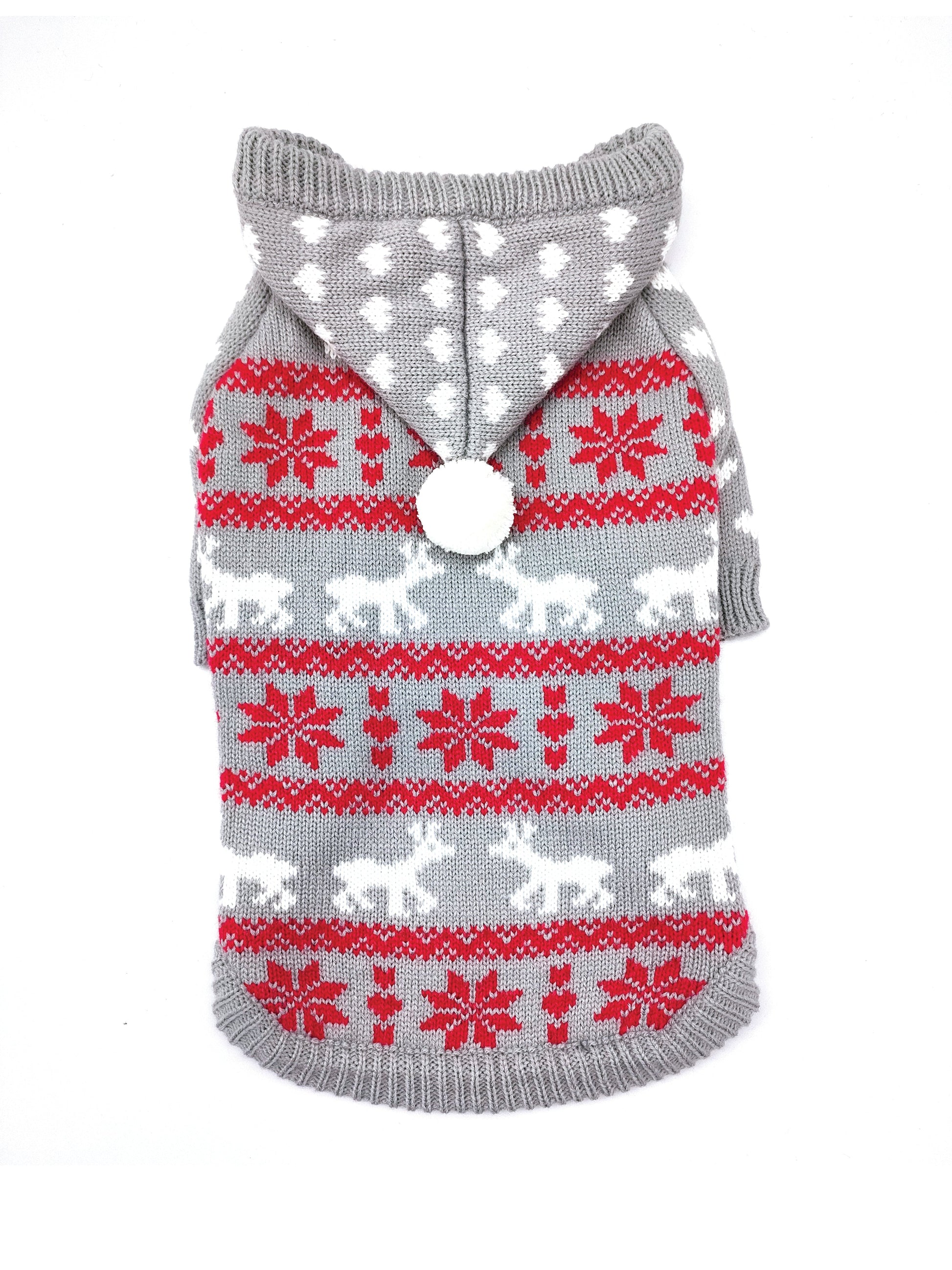 DQ Red Patterned Hoodie Sweater